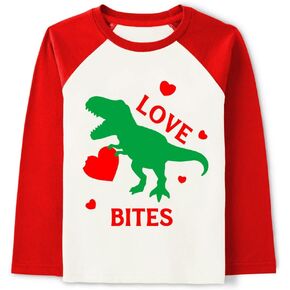 Boys Valentines Day Shirt Girls Valentine Tshirt Toddler Stripe Long Sleeve Shirt Kids Truck Love Heart Tee Tops 1-7Years in Saudi Arabia