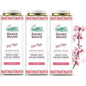 مسحوق مضاد للحكة مبرد بالحرارة من ماركة سنيك يخفف من طفح الحرارة الدخنية، مضاد للتهيج، رائحة ساكورا ناعمة وناعمة، 9.9 أونصة (280 جم) 3 عبوات in Kuwait