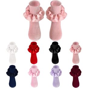 جوارب مكشكشة للفتيات من TWINKLING AT DOWN جوارب مكشكشة من الدانتيل لحديثي الولادة/الرضع/الأطفال الصغار/البنات in Kuwait