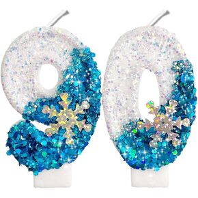 2.8" Gold Glitter Number Candles-Many Colors 90th Birthday Gifts Birthday Decorations Birthday Candles Numbers Happy Birthday Candles for Cake 2 Candle for Women for Men (Gold)