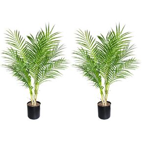 BESAMENATURE 30" Tall Little Artificial Paradise Palm Tree Plant, Fake Tropical Palm Tree for Home Office Decoration, 2 Pack in Kuwait