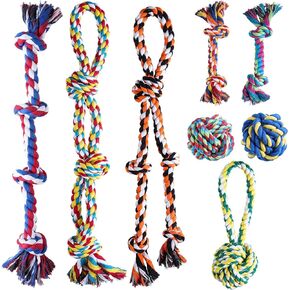 Aitmexcn Dog Rope Toys for Large/Medium Aggressive Chewers, Heavy Duty Dog Toys for Large Breed, 5 Knots Indestructible Dog Tug Toy for Boredom, 100% Cotton, Pull Rope, Teeth Cleaning