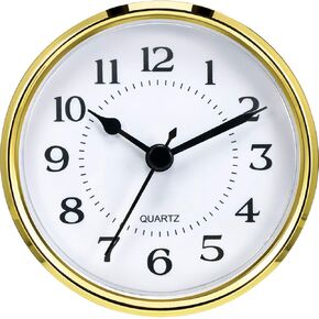 Hicarer 3-1/2 Inch (90 mm) Quartz Clock Fit-Up/Insert with Arabic Numeral, Quartz Movement (Gold Rim) in Kuwait