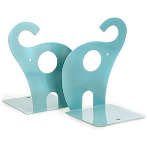 Wendin 1pair Cute Elephant Nonskid Bookends Art Bookend (Black)