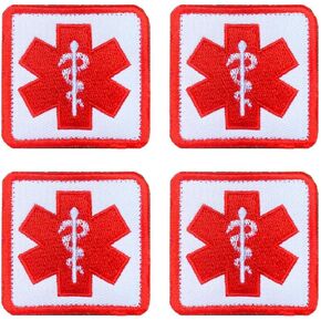 Antrix 4 قطع EMT Cross Medic Medical Cross التكتيكية الإسعافات الأولية التطريز التصحيح EMS MED شارة شارة شعار التصحيح حقيبة IFAK العسكرية، EMT الحقيبة الصدمة، أكياس طبية التصحيح للداخلية أو في الهواء الطلق in Saudi Arabia