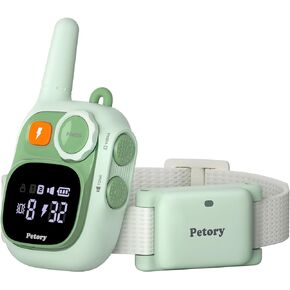 طوق تدريب الكلاب من بيتوري - طوق صدمات بطول 3000 قدم مع جهاز تحكم عن بعد للكلاب المتوسطة الصغيرة بوزن 5-100 رطل، طوق تدريب مقاوم للماء وقابل لإعادة الشحن IPX7 مع صوت تنبيه، اهتزاز (1-8)، صدمة آمنة (0-32) in Kuwait