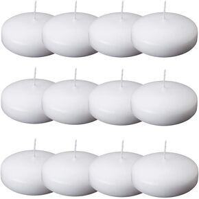 12Pcs Floating Candles for Centerpieces 4 Hours 1.7 Inch Burning White Unscented Classic Floating Candles for Weddings, Parties,Spa,House-Warming,Holiday and Home Decorations in Saudi Arabia