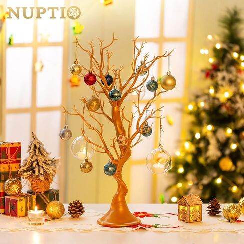 Nuptio Gold Christmas Tree Branch Artificial 22.8 inch Tall Manzanita Tree Centerpiece Wedding Centerpieces for Tables, Decorative Ornament Display Tree Branches for Decoration Weddings (2 Pc) in Kuwait