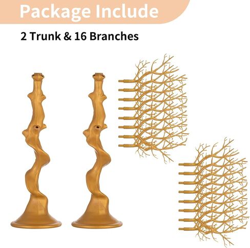 Nuptio Gold Christmas Tree Branch Artificial 22.8 inch Tall Manzanita Tree Centerpiece Wedding Centerpieces for Tables, Decorative Ornament Display Tree Branches for Decoration Weddings (2 Pc) in Kuwait
