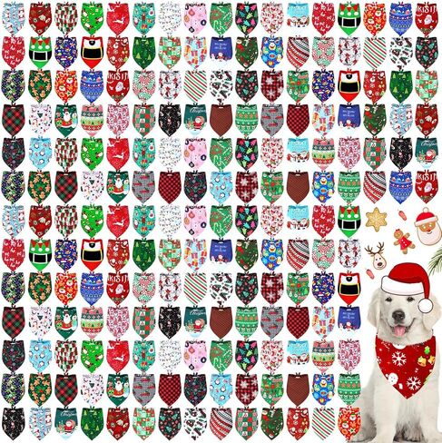 Newwiee 200 Pcs Halloween Dog Bandanas Bulk Adjustable Triangle Bibs Scarf Halloween Pumpkin Bat Skull Ghost Spider Pet Scarf Holiday Halloween Scarf Accessories for Dog Puppy Cat (Large) in Saudi Arabia