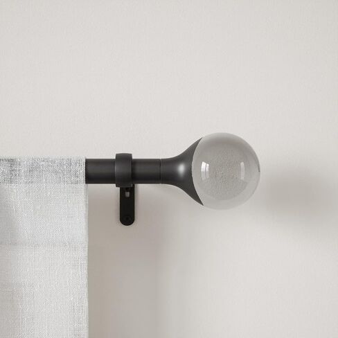 Umbra Orba Modern 1 Curtain Rod, Includes 2 Matching Finials, Brackets & Hardware, 36 to 72-Inch, Matte Black in Saudi Arabia