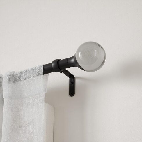 Umbra Orba Modern 1 Curtain Rod, Includes 2 Matching Finials, Brackets & Hardware, 36 to 72-Inch, Matte Black in Saudi Arabia