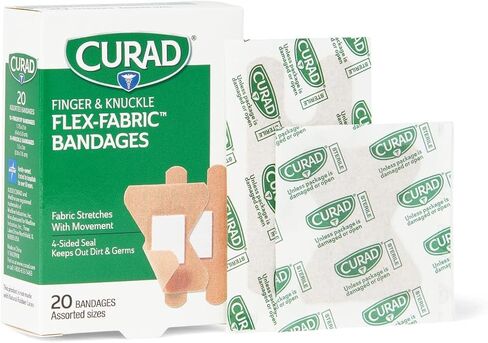 CURAD Flex-Fabric Finger and Knuckle Bandages, Assorted Sizes, 20 Count in Saudi Arabia