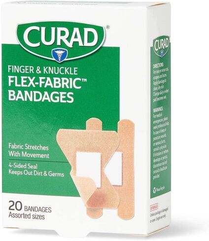 CURAD Flex-Fabric Finger and Knuckle Bandages, Assorted Sizes, 20 Count in Saudi Arabia