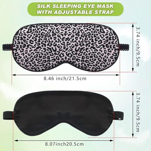 3 Pcs Silk Sleep Mask Eye Cover Night Blindfold Adjustable Strap Satin Eye Mask for Sleeping Black Grey Pink Leopard Print Sleep Masks for Women Soft Imitation Silk Eye Shade Cover Mask in Saudi Arabia