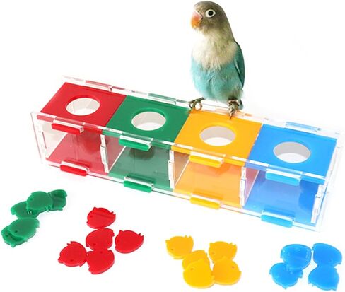 hautllaif Bird Training Toys, Training Intelligence Development, Colour Separation Coin Box, Desktop Interactive Toys, Parrot Intelligence Toys for Small and Medium-Sized Birds in Kuwait
