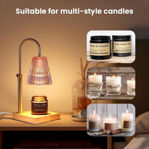 EnergyCell Smart Warm Candle Lamp, APP Remote Use, Height Adjustable Candle Burner Lamp with Light Timer and 2 Bulbs, Candle Gift Set for Women, Men and Mothers in Kuwait