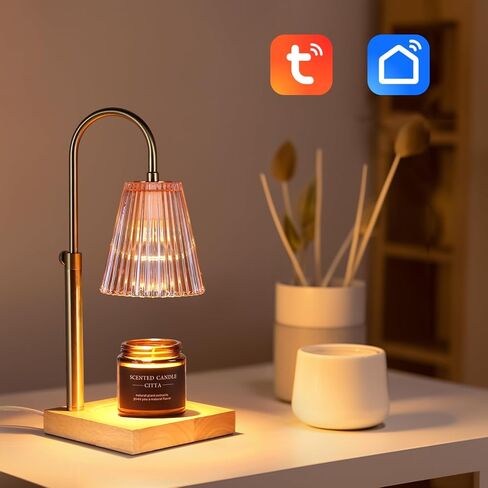 EnergyCell Smart Warm Candle Lamp, APP Remote Use, Height Adjustable Candle Burner Lamp with Light Timer and 2 Bulbs, Candle Gift Set for Women, Men and Mothers in Kuwait