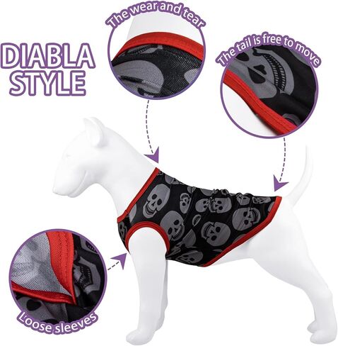 Hozz 2 Pack Dog Cute T Shirts for Small Dogs Durable Polyester Summer Clothes no Shrink Fashion Skull M in Kuwait
