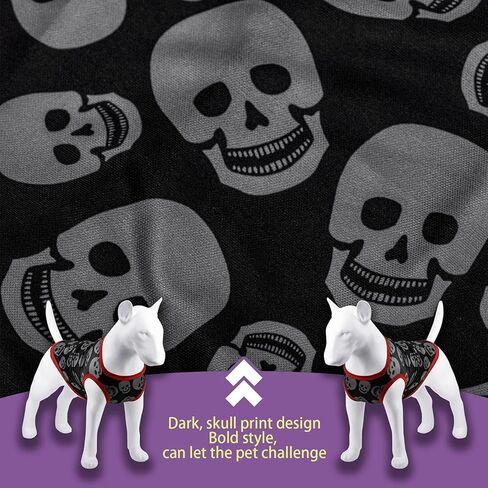 Hozz 2 Pack Dog Cute T Shirts for Small Dogs Durable Polyester Summer Clothes no Shrink Fashion Skull M in Kuwait