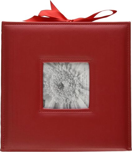 بايونير البوم صور PBX-120/R يحتوي على 120 جيب و3 حلقات مخيط باطار من الجلد للمطبوعات مقاس 4 × 6 انش/5 × 7 انش/6 × 8 انش، احمر in Kuwait