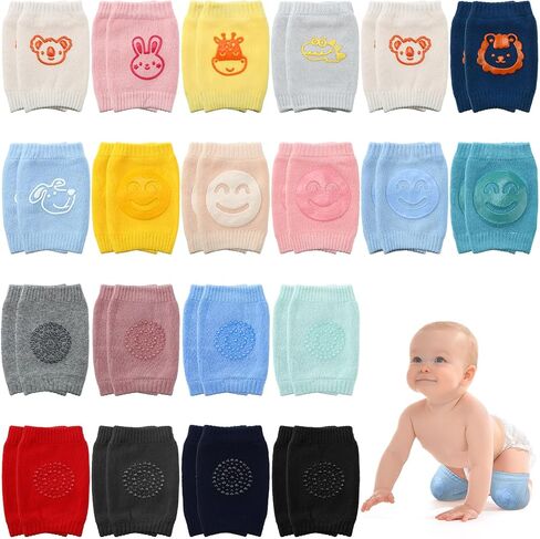 Xtinmee 20 Pairs Baby Crawling Pads Anti Slip Knee Pads Baby Knee Protectors Toddler Leg Warmer Safety Walking Knee pads Toddler Knee Pads Gift Idea for Baby in Saudi Arabia