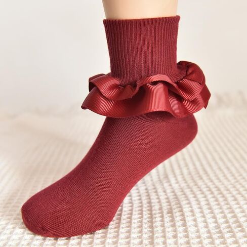 جوارب مكشكشة للفتيات من TWINKLING AT DOWN جوارب مكشكشة من الدانتيل لحديثي الولادة/الرضع/الأطفال الصغار/البنات in Kuwait