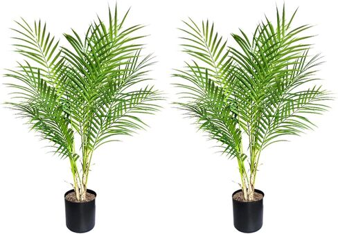 BESAMENATURE 30" Tall Little Artificial Paradise Palm Tree Plant, Fake Tropical Palm Tree for Home Office Decoration, 2 Pack in Kuwait