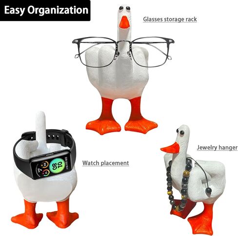 Qoddxx Middle Finger Duck, Funny Little Duck Decor, Middle Finger Duck Resin Craft, Creative Living Room Decor, Art Sculpture Ornament Statues for Home in Kuwait