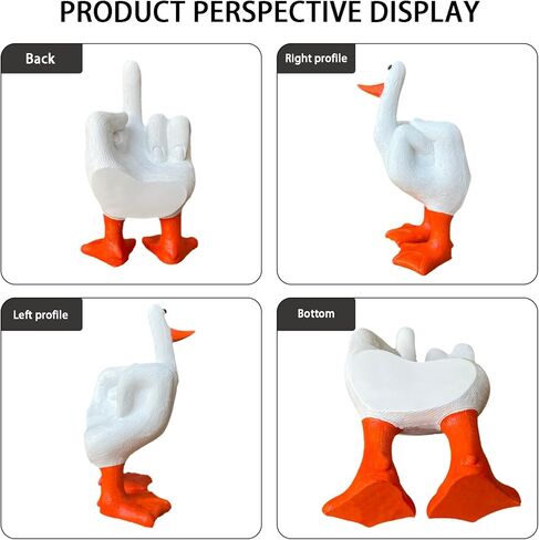 Qoddxx Middle Finger Duck, Funny Little Duck Decor, Middle Finger Duck Resin Craft, Creative Living Room Decor, Art Sculpture Ornament Statues for Home in Kuwait