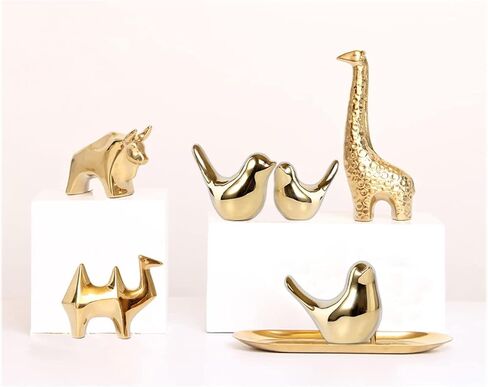 FANTESTICRYAN Small Animal Statues Home Decor Modern Style Gold Decorative Ornaments for Living Room, Bedroom, Office Desktop, Cabinets in Kuwait