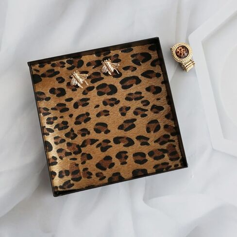 Iron Tray,ISEMRO Black Square Decorative Tray Leopard Coffee Table Tray Decor,Decorative Serving Tray for Coffee Table Living Room Table Farmhouse Kitchen Counter in Kuwait