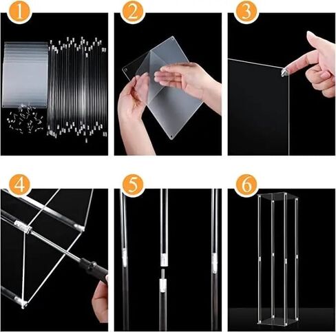 Algasan Acrylic decorative flower stand for Centerpieces Wedding Tabletop Geometric Centerpiece Stand-Floor Column Display Stand for Wedding Ceremony Party Reception Decoration (39.37in TALL 4PCS) in Saudi Arabia