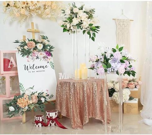 Algasan Acrylic decorative flower stand for Centerpieces Wedding Tabletop Geometric Centerpiece Stand-Floor Column Display Stand for Wedding Ceremony Party Reception Decoration (39.37in TALL 4PCS) in Saudi Arabia