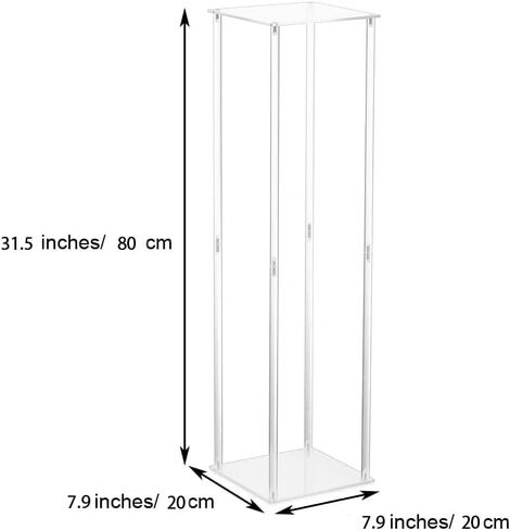 Algasan Acrylic decorative flower stand for Centerpieces Wedding Tabletop Geometric Centerpiece Stand-Floor Column Display Stand for Wedding Ceremony Party Reception Decoration (39.37in TALL 4PCS) in Saudi Arabia