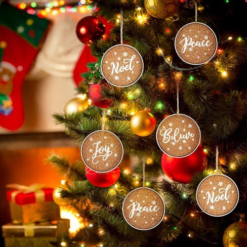 12 Pieces Christmas Mason Canning Jar Lid Tree Decorations Farmhouse Christmas Ornament Galvanized Rustic Hanging Decoration Jar Lid XmasTree Decor for Christmas Decoration with Peace Joy Noel Believe in Saudi Arabia