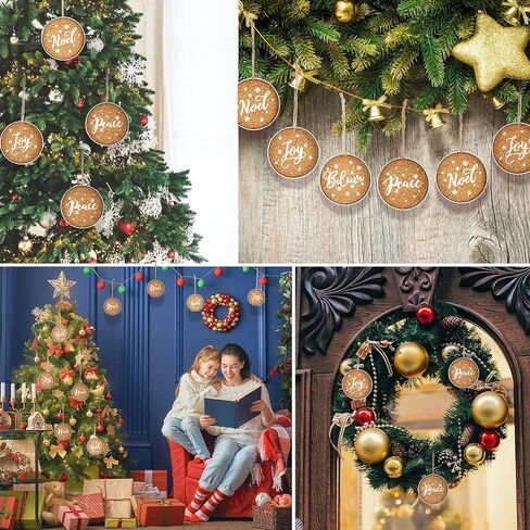 12 Pieces Christmas Mason Canning Jar Lid Tree Decorations Farmhouse Christmas Ornament Galvanized Rustic Hanging Decoration Jar Lid XmasTree Decor for Christmas Decoration with Peace Joy Noel Believe in Saudi Arabia