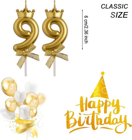 99th Birthday Candles, Gold 99 Year Old Number Birthday Candles, Happy Birthday Party Decorations Cake Topper Gifts for Men Women in Kuwait