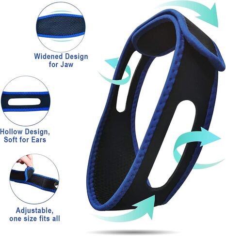 حزام الذقن المضاد للشخير - حل فعال للشخير 4 أحجام فتحات الأنف للشخير - إيقاف الشخير قابل للتعديل للرجال والنساء - جهاز تقليل الشخير in Kuwait