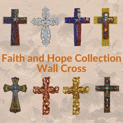 Comfy Hour Faith and Hope Collection Faux Stone with Nail Wall Cross, Religious Decoration, Polyresin in Saudi Arabia