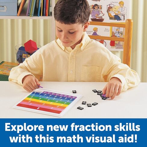 Learning Resources Rainbow Fraction Tiles - 54 Pieces, Ages 6+ Early Math Skills, Visual Aid, Math for Kids, Teacher Supplies in Saudi Arabia