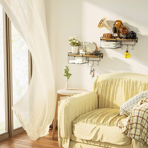 Alsonerbay Floating Shelves Wall Shelves for Bedroom Living Room, Wall Mounted Bathroom Shelves Decor Shelf Set of 2 in Kuwait