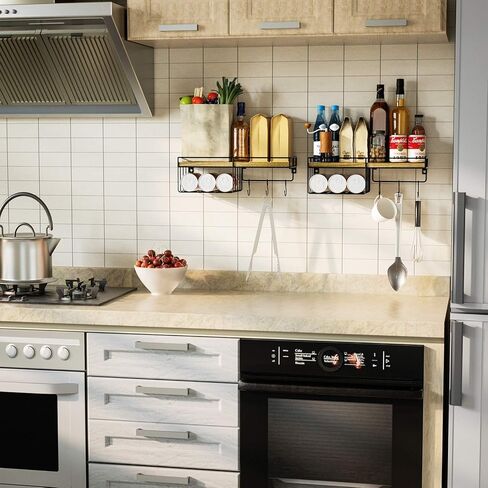 Alsonerbay Floating Shelves Wall Shelves for Bedroom Living Room, Wall Mounted Bathroom Shelves Decor Shelf Set of 2 in Kuwait