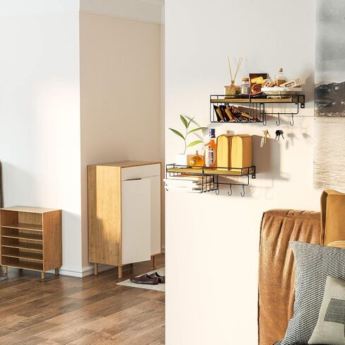 Alsonerbay Floating Shelves Wall Shelves for Bedroom Living Room, Wall Mounted Bathroom Shelves Decor Shelf Set of 2 in Kuwait