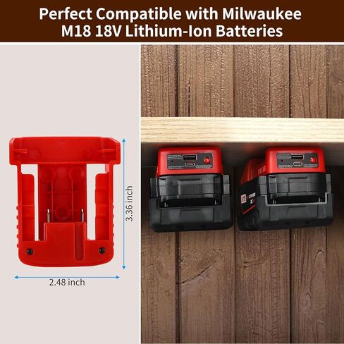 5 حزم محول شاحن USB لبطارية ميلووكي M18 18 فولت، حاملات البطاريات مع منافذ شحن سريع USB-A وUSB-C 2.1A in Kuwait