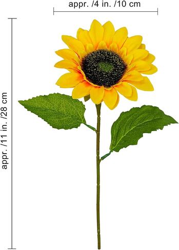 Winlyn 12 Pcs Artificial Sunflower Stems 10.6" Tall Yellow Silk Sunflowers Stems Sunflowers Artificial Flowers for Bouquets Vase Centerpiece Wreaths Floral Arrangements Party Decorations Outdoors in Saudi Arabia