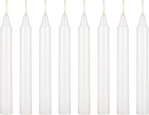 HS Candle 8 pcs White Unscented 5 Inch Candlestick Taper Candles, Household General Usage, Emergency & More in Saudi Arabia