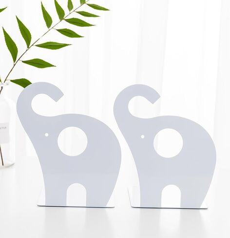 Wendin 1pair Cute Elephant Nonskid Bookends Art Bookend (Black) in Kuwait
