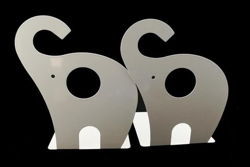 Wendin 1pair Cute Elephant Nonskid Bookends Art Bookend (Black) in Kuwait