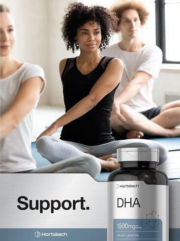 DHA Supplement 1500mg | 90 Softgels | EPA, Omega 3, DHA | Non-GMO, Gluten Free | by Horbaach in Saudi Arabia